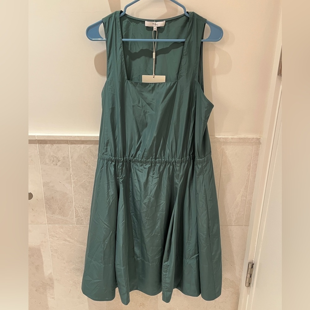 Tibi Green Sleeveless Mini Dress